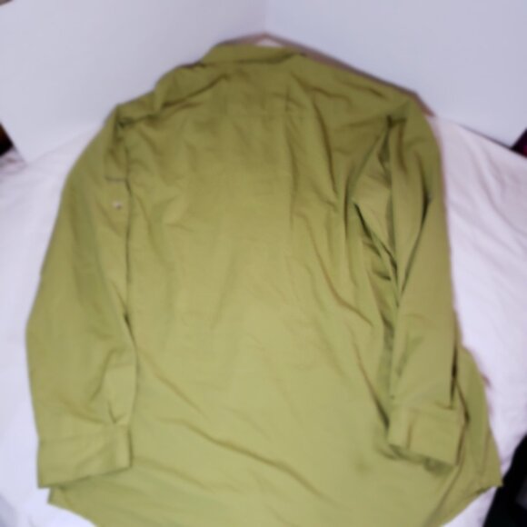 Columbia Insect Blocker Mens Button Down Shirt XL Green Mini Check Long Sleeve - Picture 8 of 12